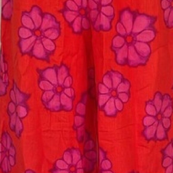 NEW RHODE CAMPBELL RED LINEN ANKLE CROP PANTS IN SCARLET BOMBAY BLOOM SIZE 6 - Picture 3 of 8